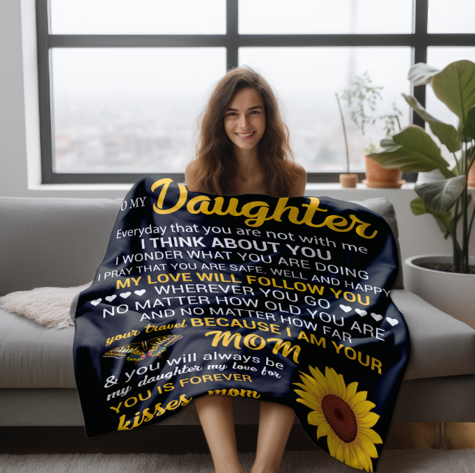 To My Daughter | Velveteen Plush Blanket